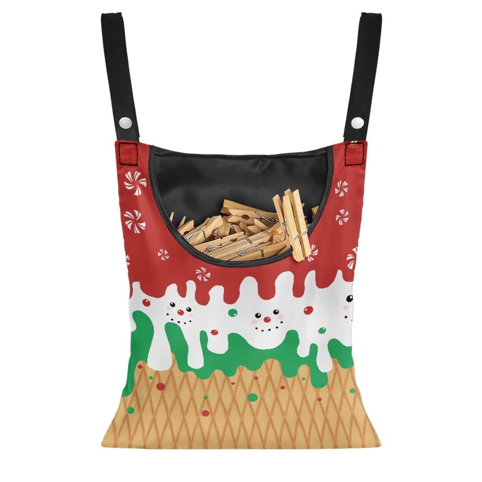 Christmas Ice Cream Clothespin Tote Bag