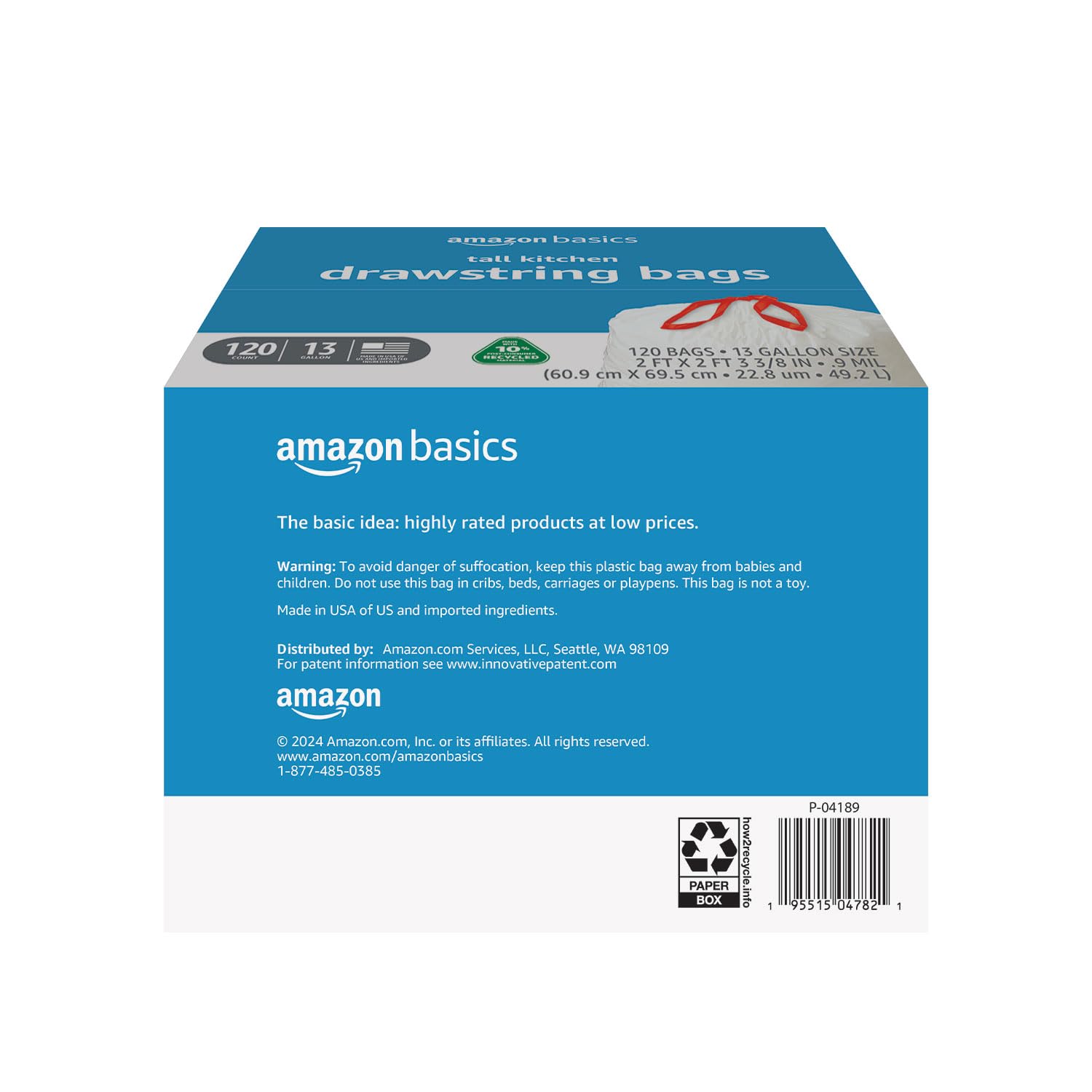 13 Gallon Tall Kitchen Drawstring Trash Bags (120 Count)