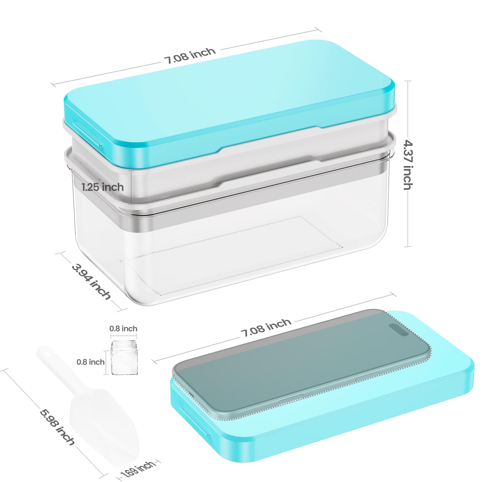 Ice Cube Tray with Lid and Bin