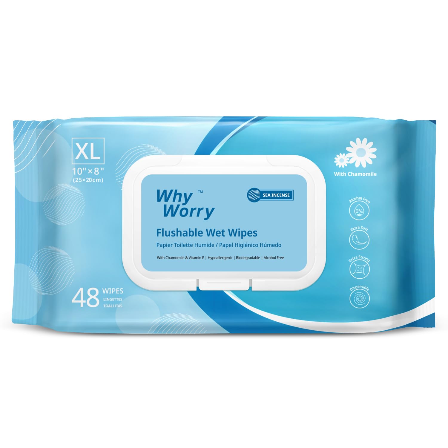 Flushable Wipes for Adults (48 Count)