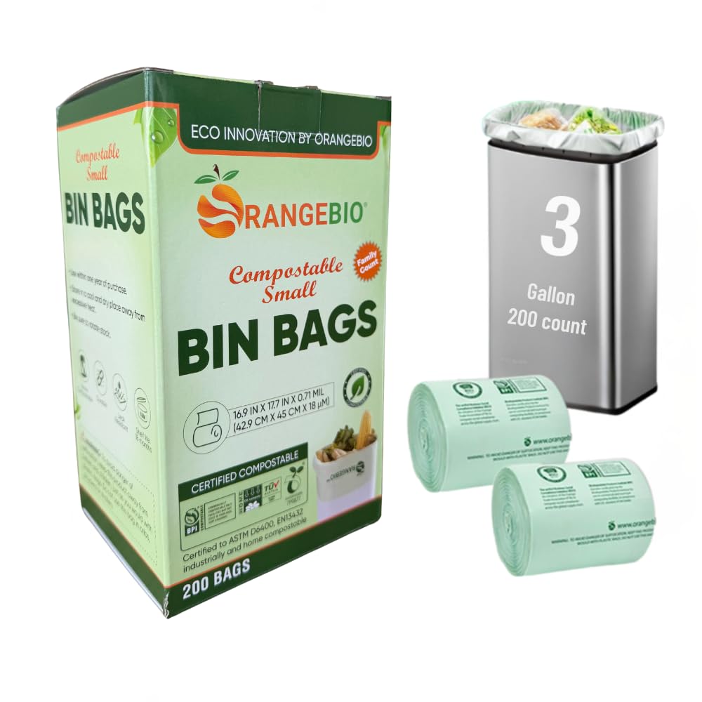 3 Gallon Compostable Trash Bags (200 Count)