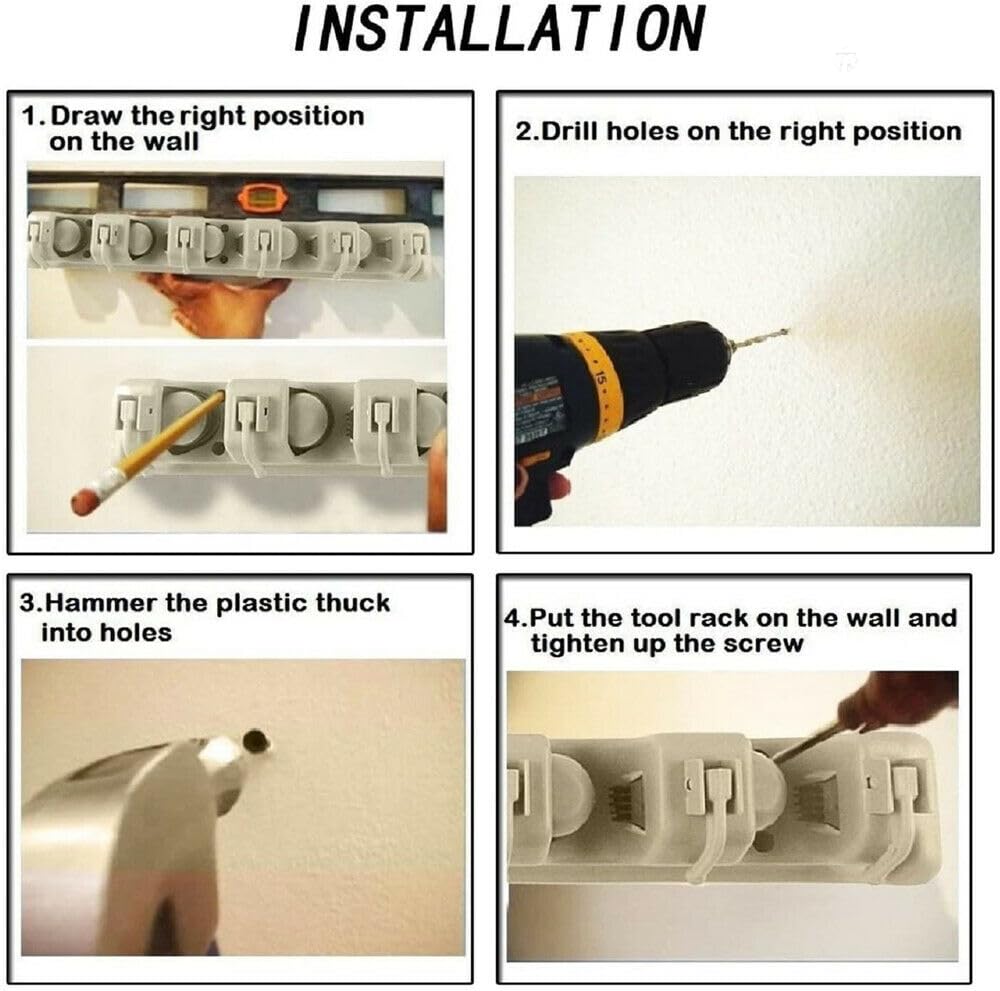 Broom Holder Wall Mount and Garden Tool Organizer