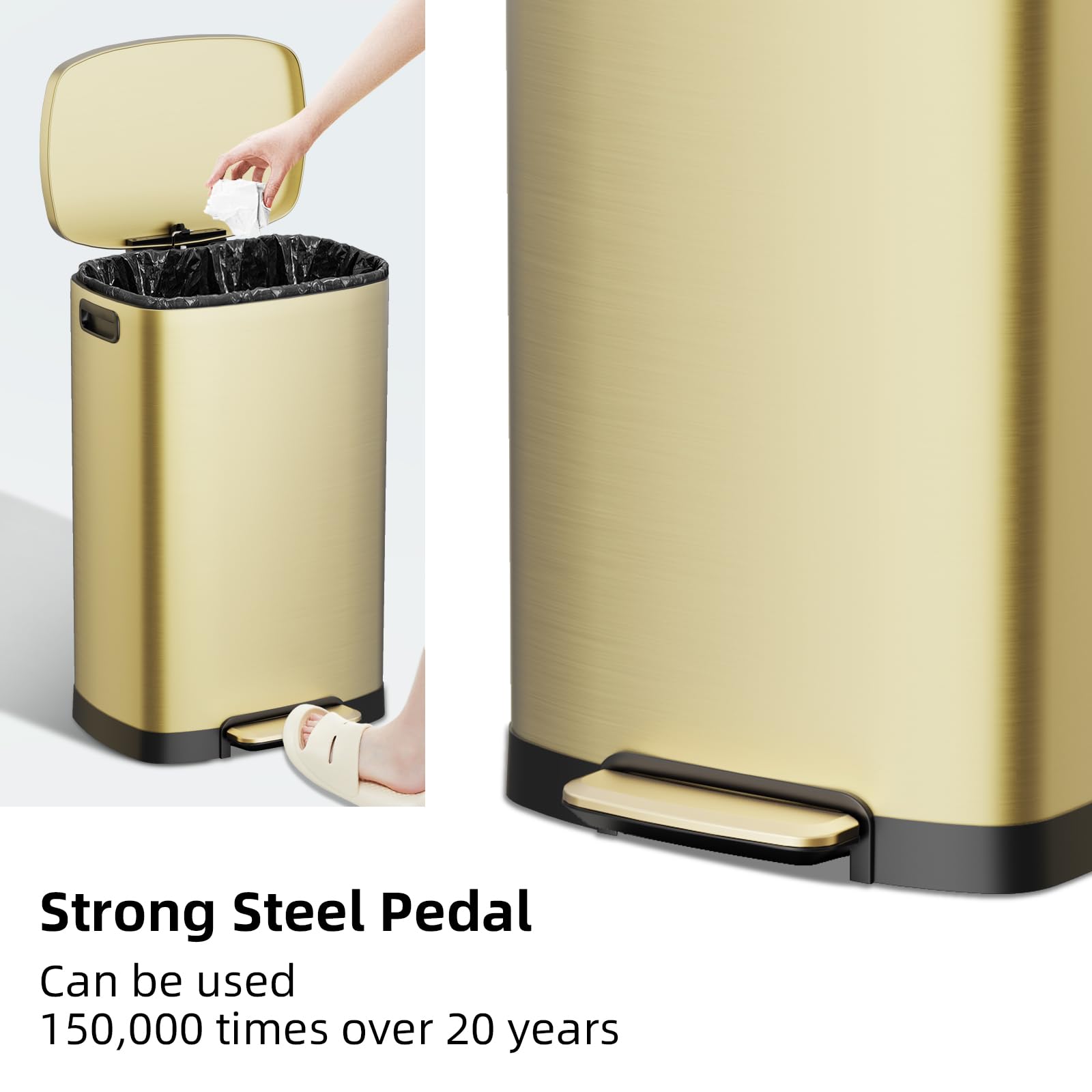 13 Gallon Trash Can with Lid (40 Count)