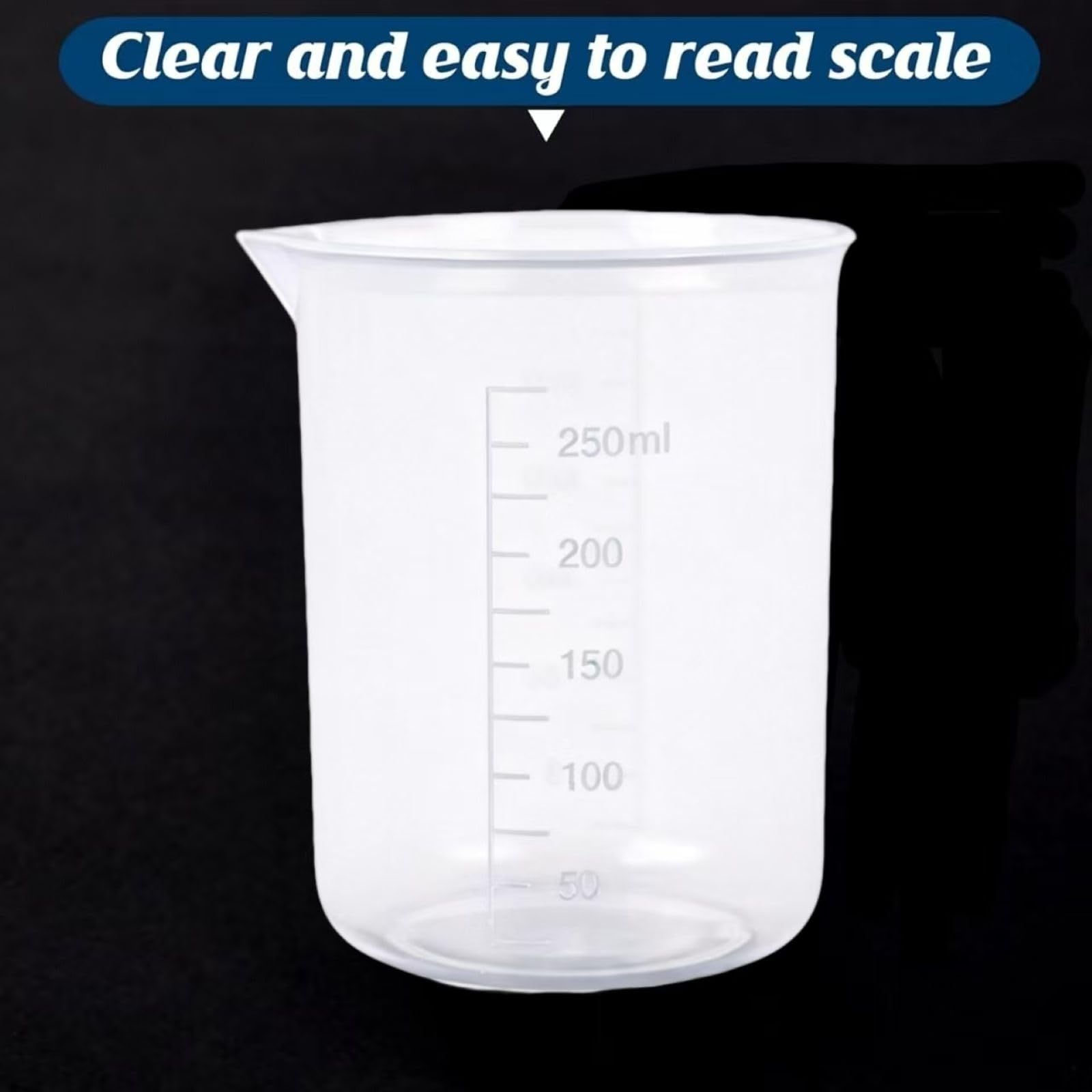 6 Pack Plastic Graduated Lab Beakers (6 Count)