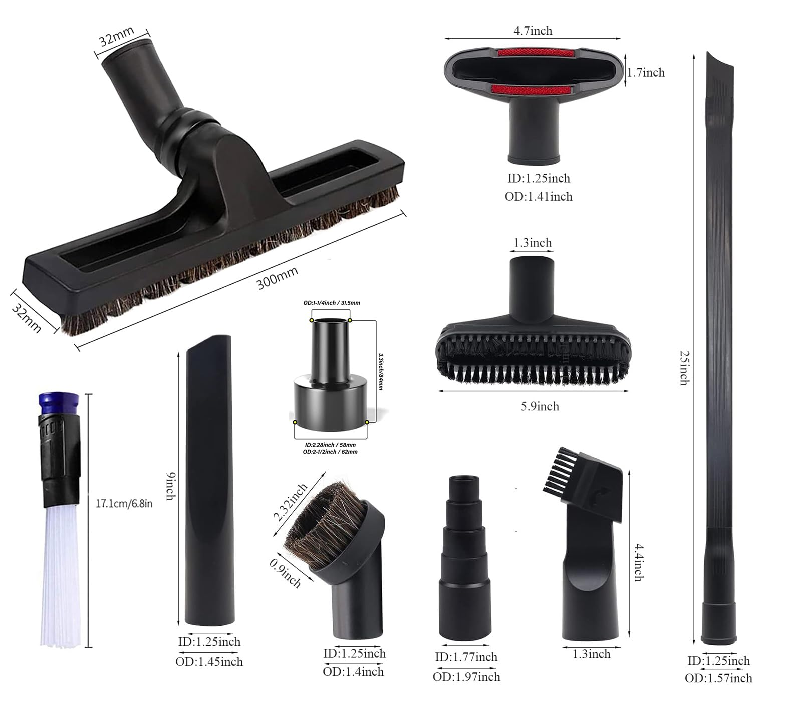 Universal Vacuum Attachments for Shop Vac Accessories Vacuum Adapter (10 Count)