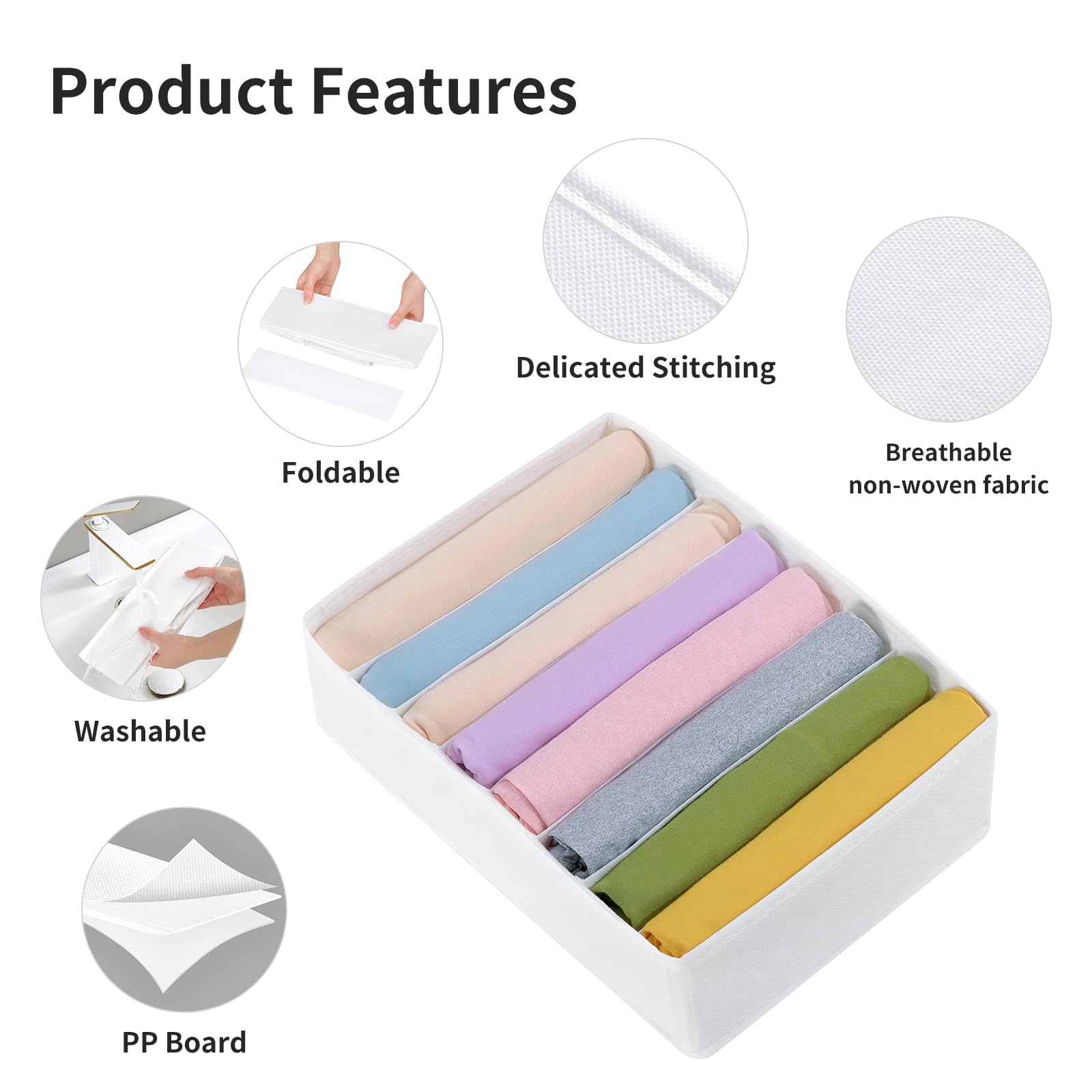 4 Packs T shirt Drawer Organizers for Clothing (4 Count)