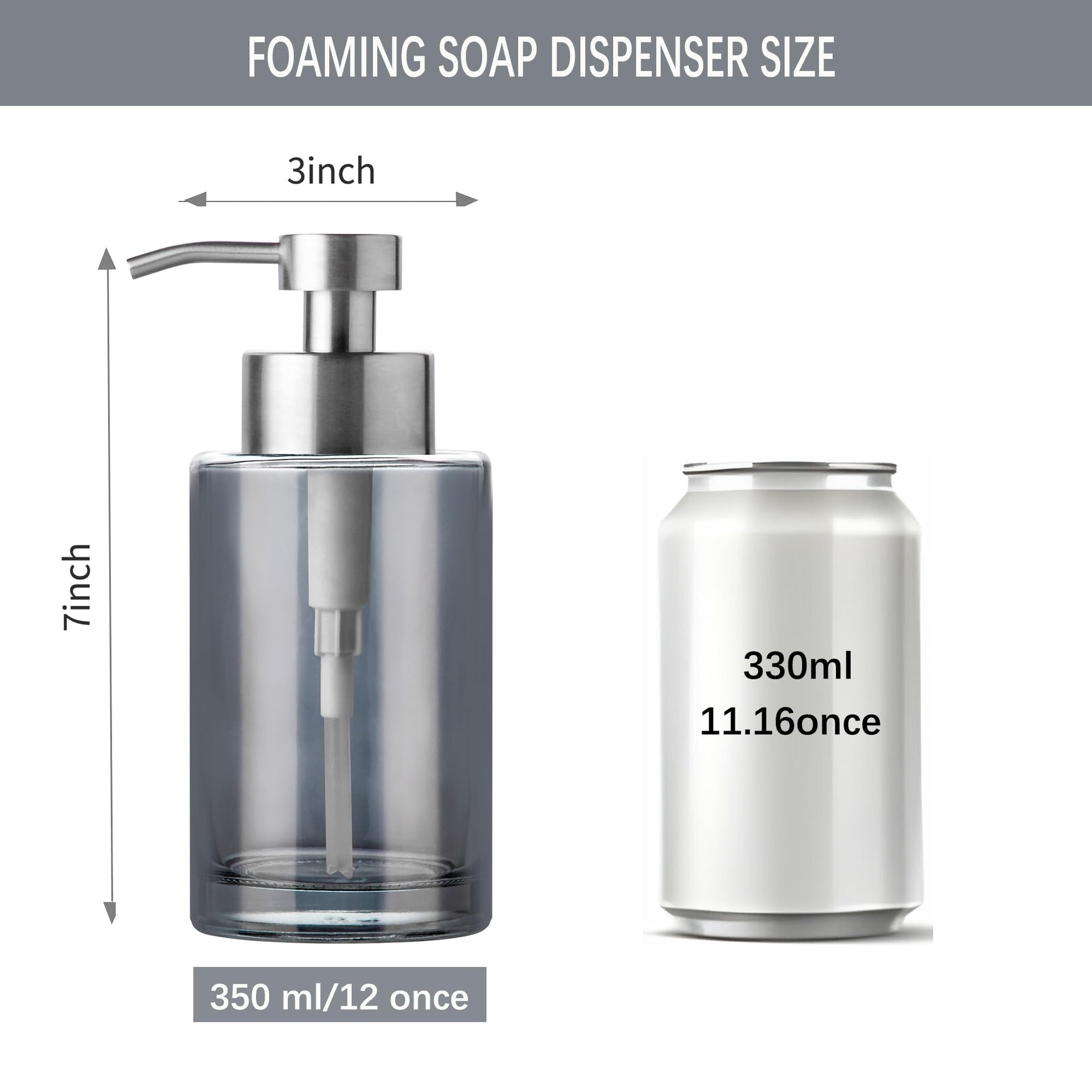 Silver Glass Soap Dispenser