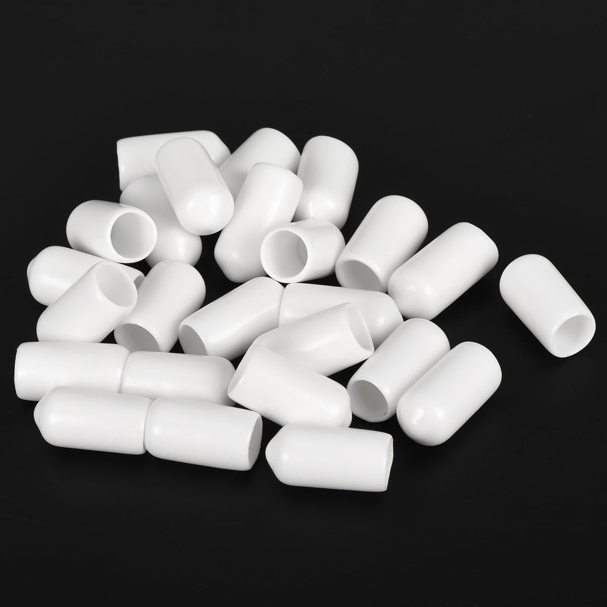 20pcs Rubber End Caps 7.5mm ID Vinyl Round End Cap Cover Screw Thread Protectors White