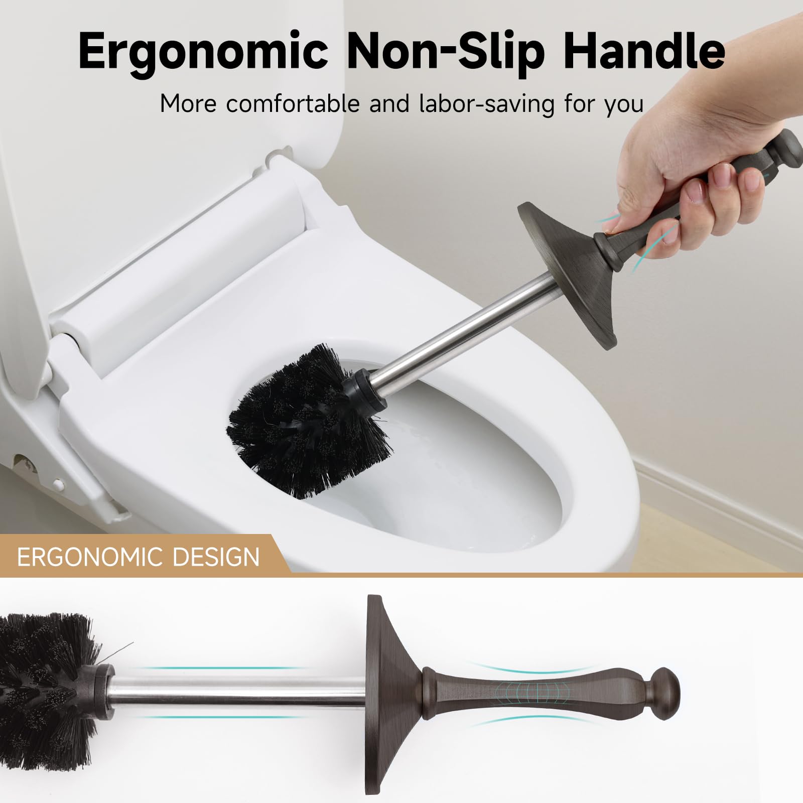 Pewter Toilet Brush and Holder (35 Ounce)