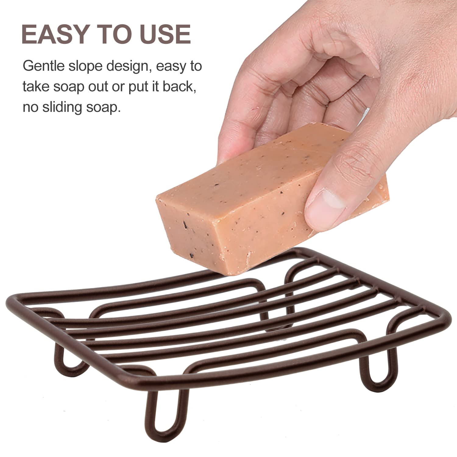 Bar Soap Dish Holder for Shower Bathroom Stainless Steel Rust Proof Self Draining (2 Count)