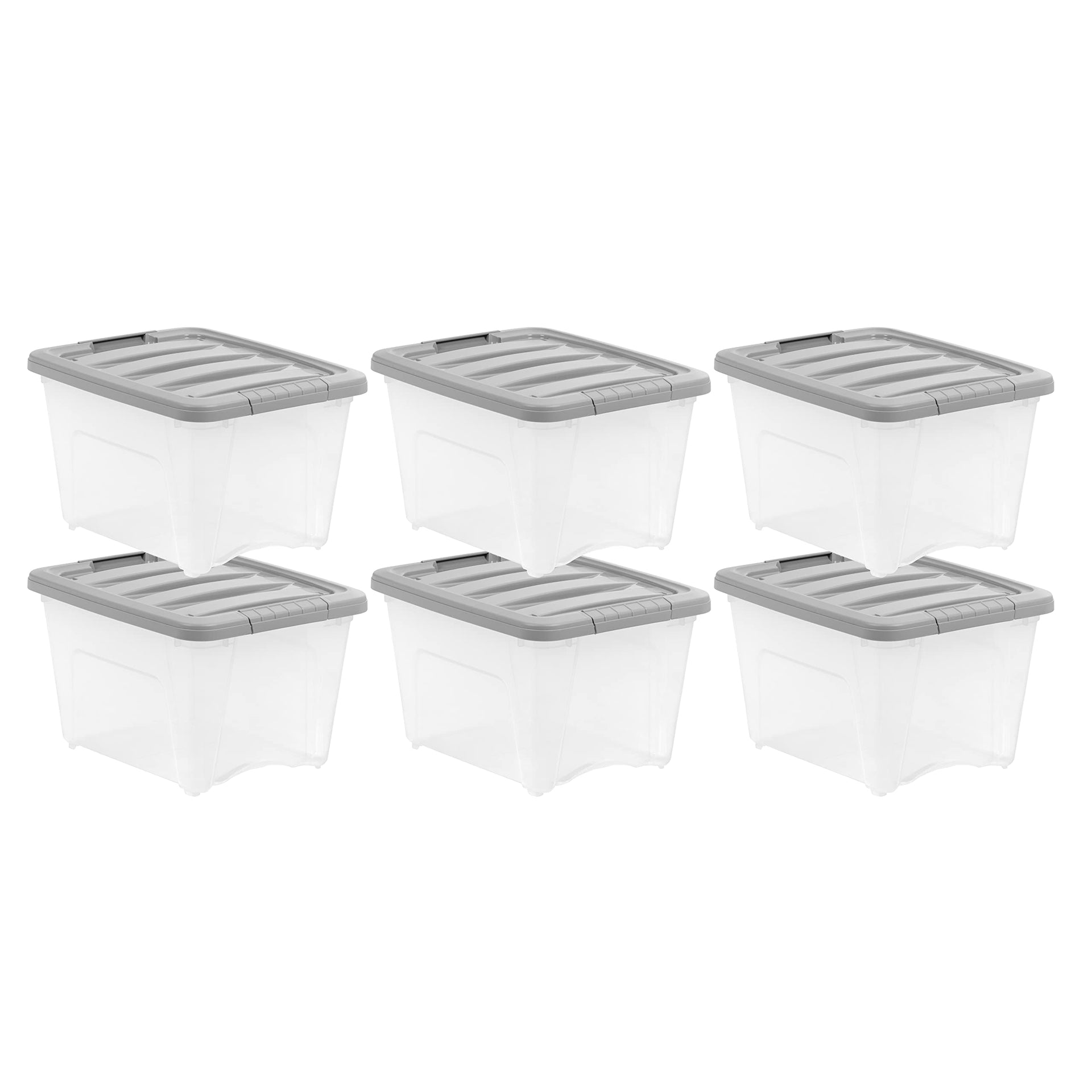 Plastic Storage Containers with Secure Latching Lids (6 Count)