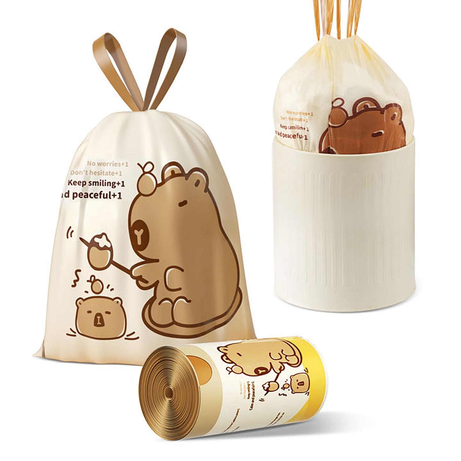 4 Gallon Trash Bags with Capybara Printed (50 Count)