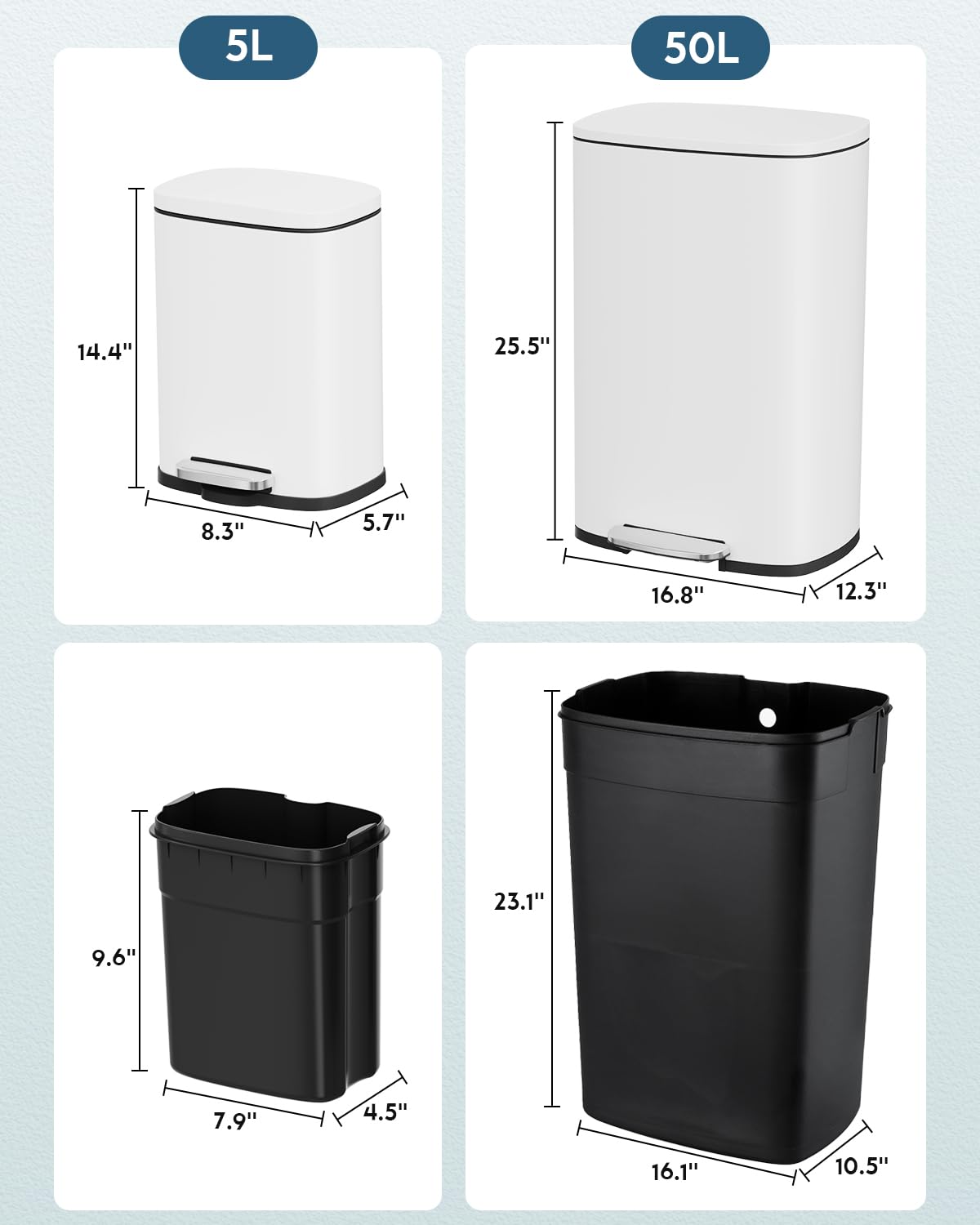 13.2 +1.3 Gallon Step Trash Can w
