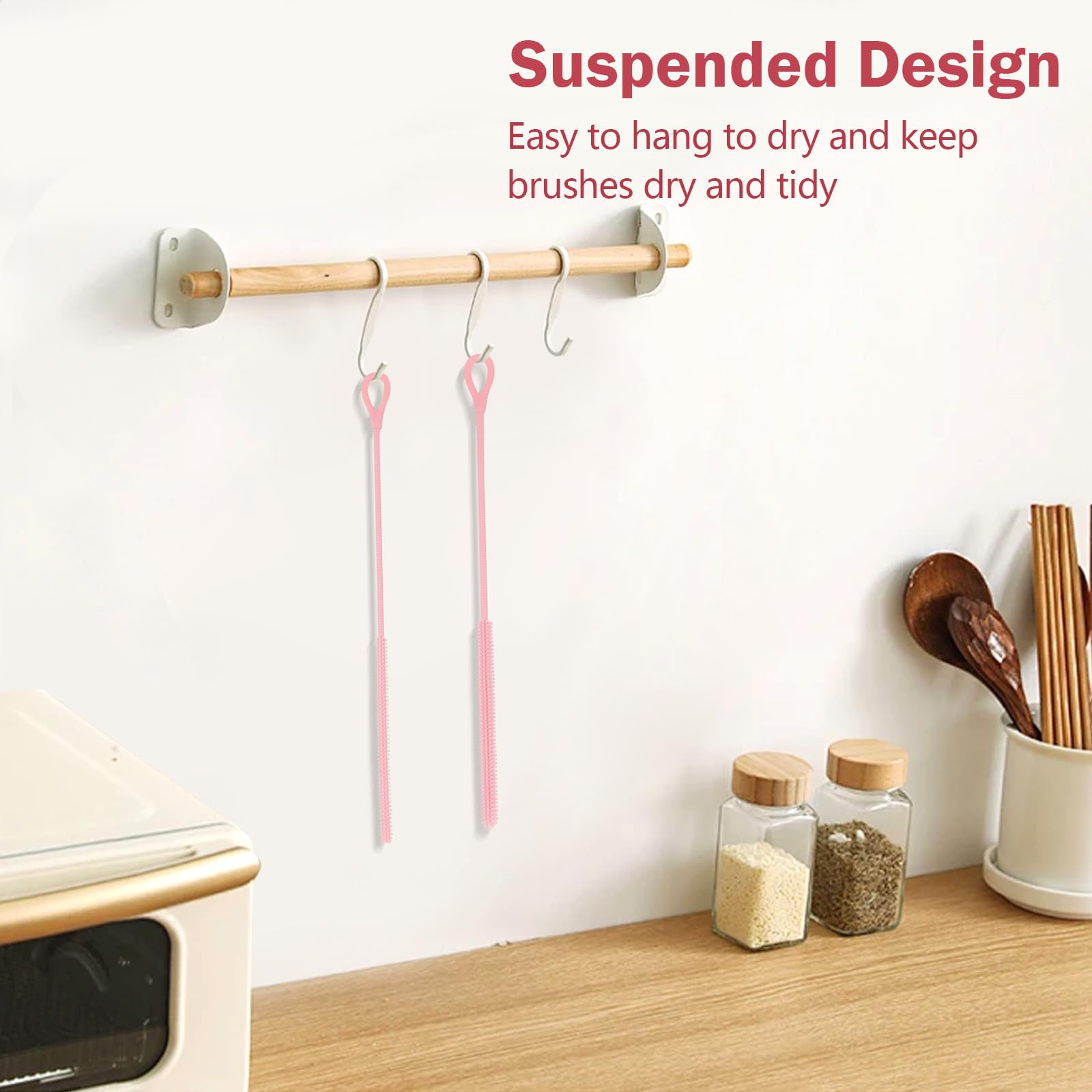 2Pcs Silicone Straw Cleaner Brush (2 Count)