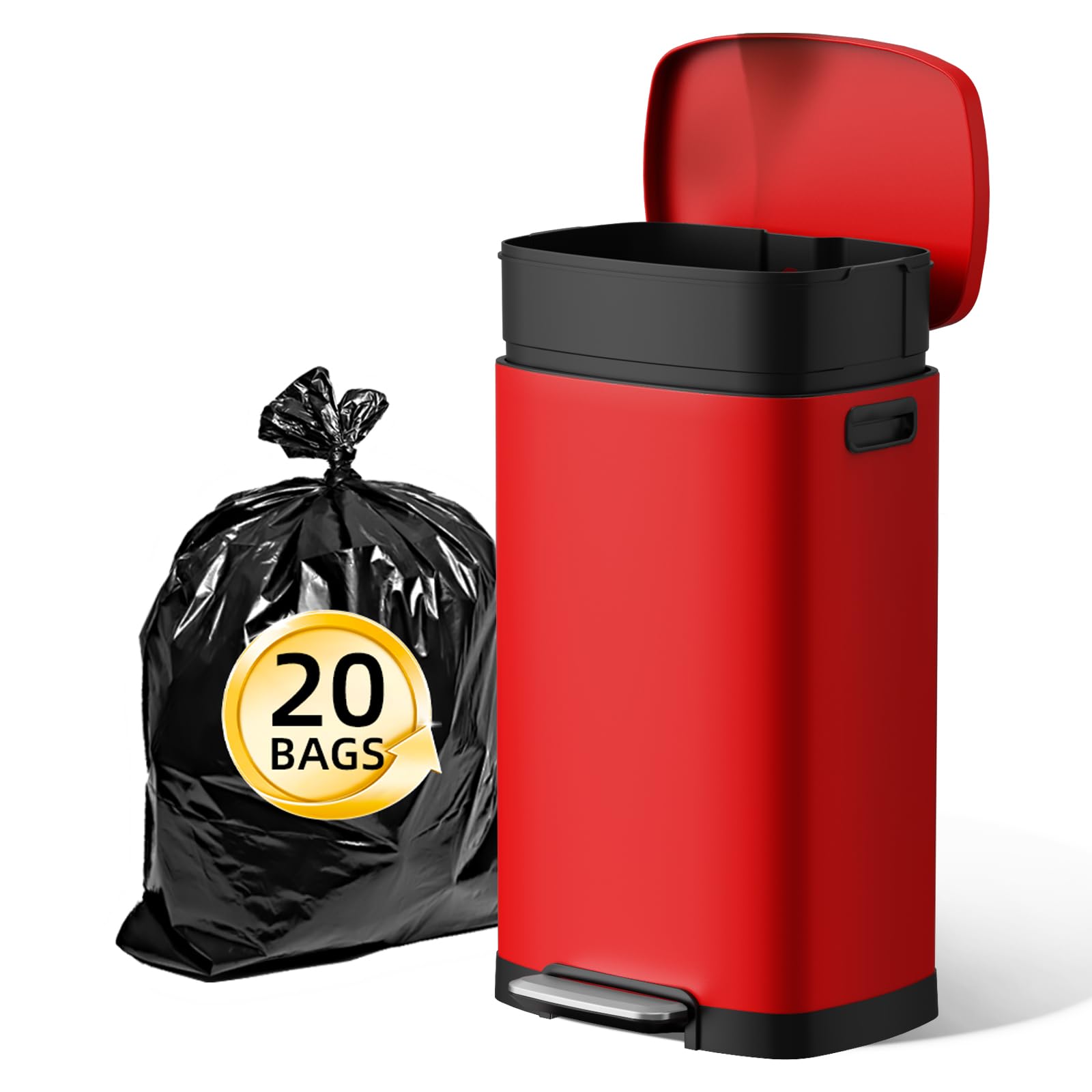 13 Gallon Kitchen Trash Can with Lid