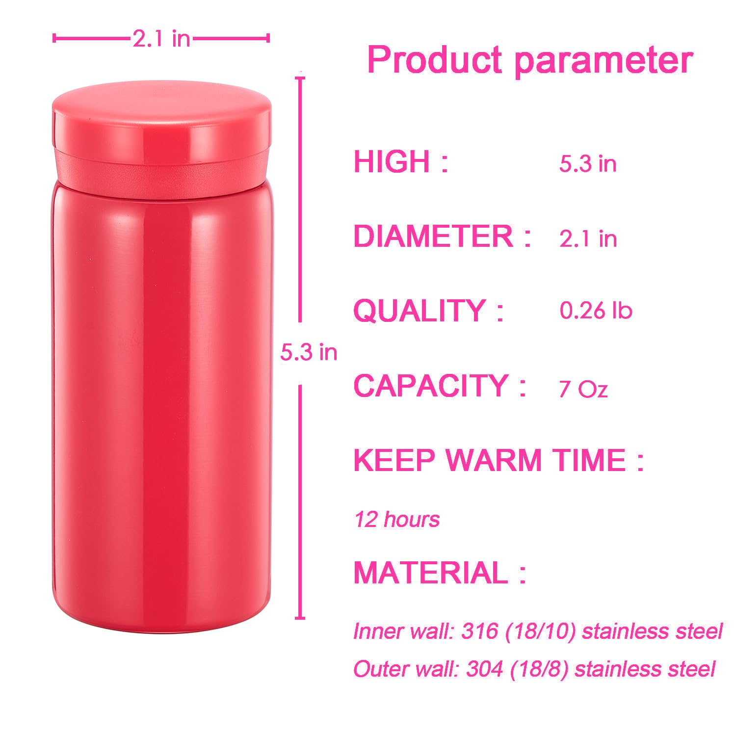 Mini Thermos Cute Water Bottle