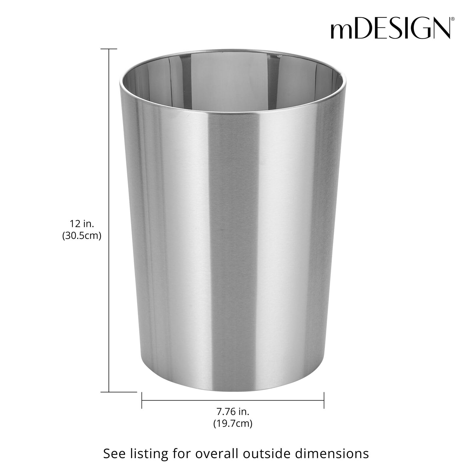 Stainless Steel Round Metal Trash Can