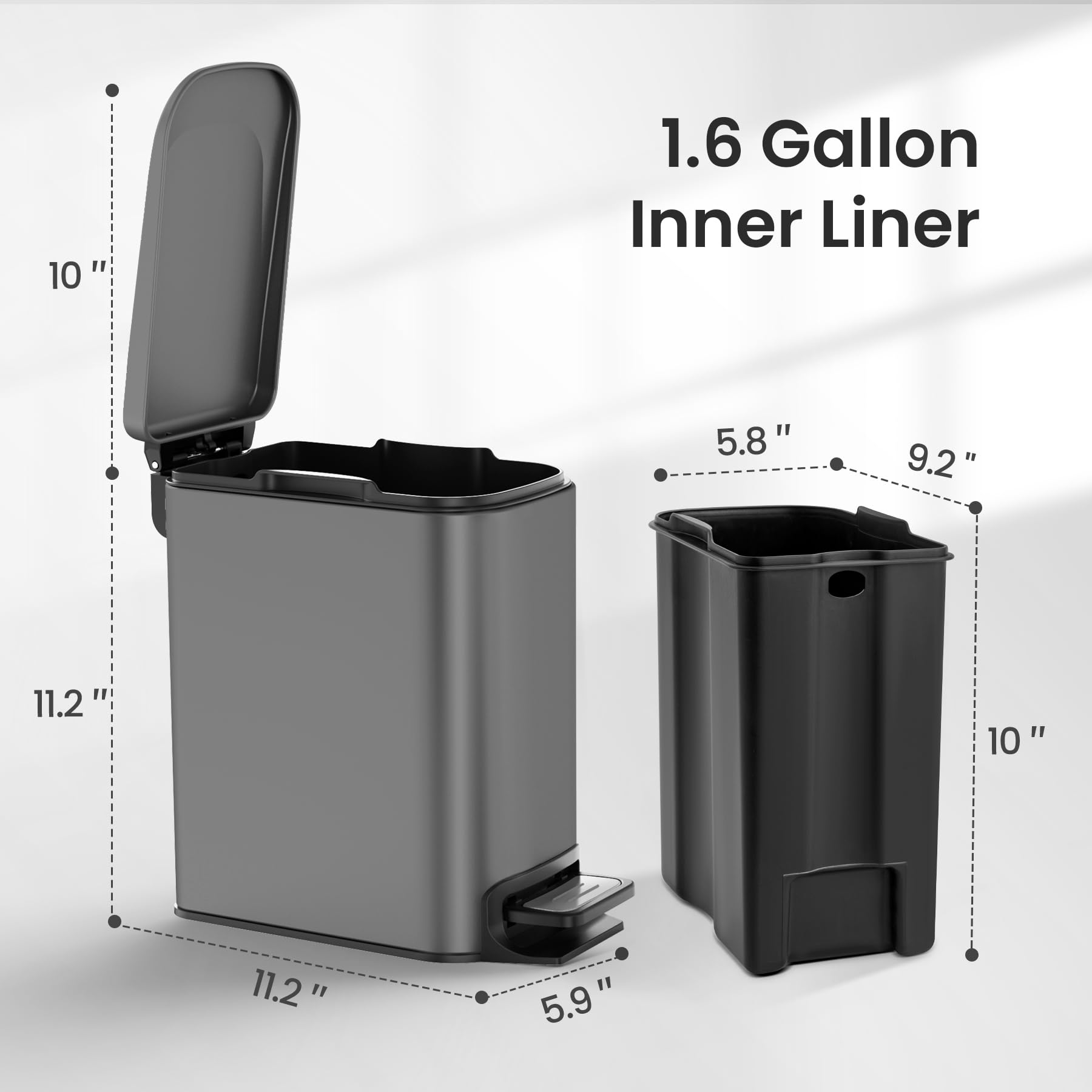 Small Bathroom Trash Can with Lid