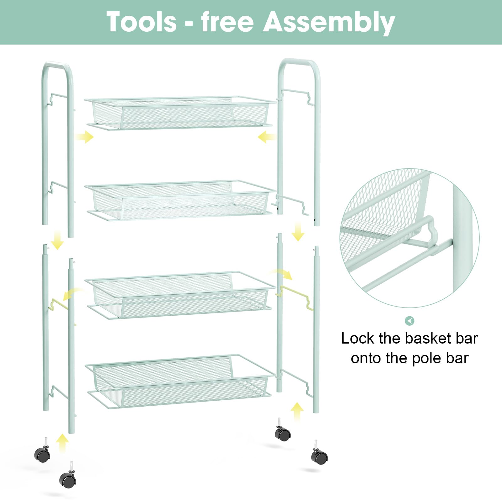 4 Tier Rolling Cart
