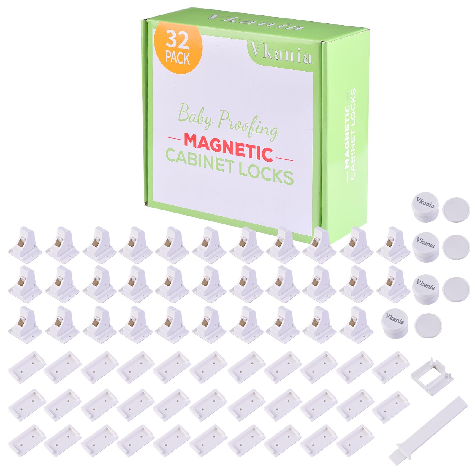 32 Pack Magnetic Cabinet Locks Child Safety (32 Count)