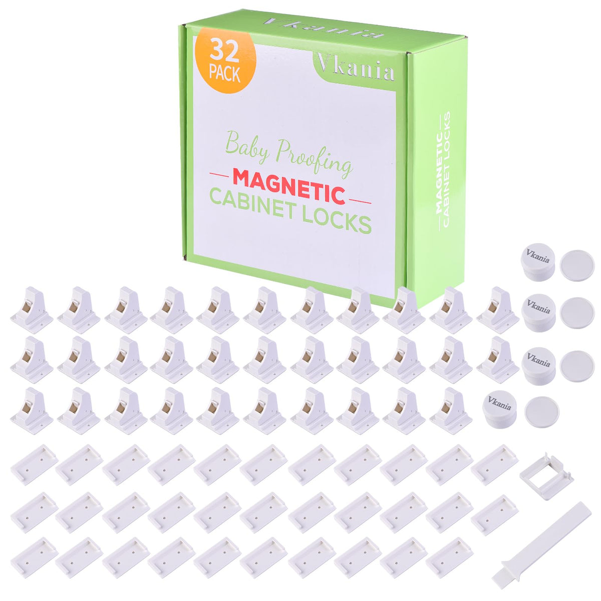 32 Pack Magnetic Cabinet Locks Child Safety (32 Count)