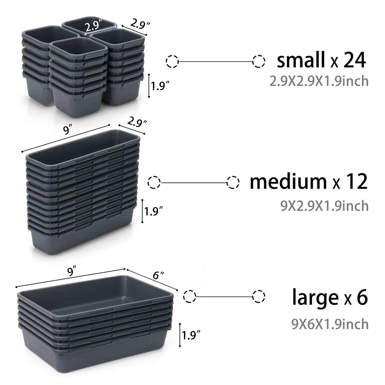 42 Pack Tool Box Organizer Tool Tray Dividers (42 Count)