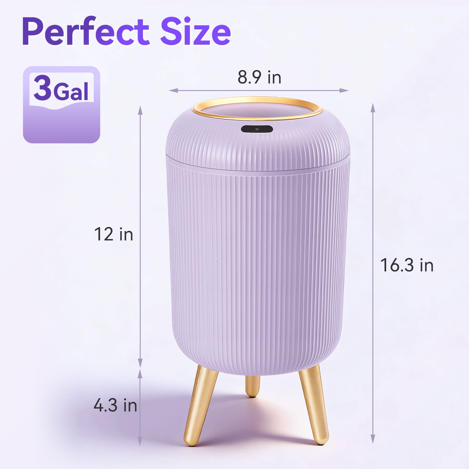 Bathroom Trash Can Automatic Touchless
