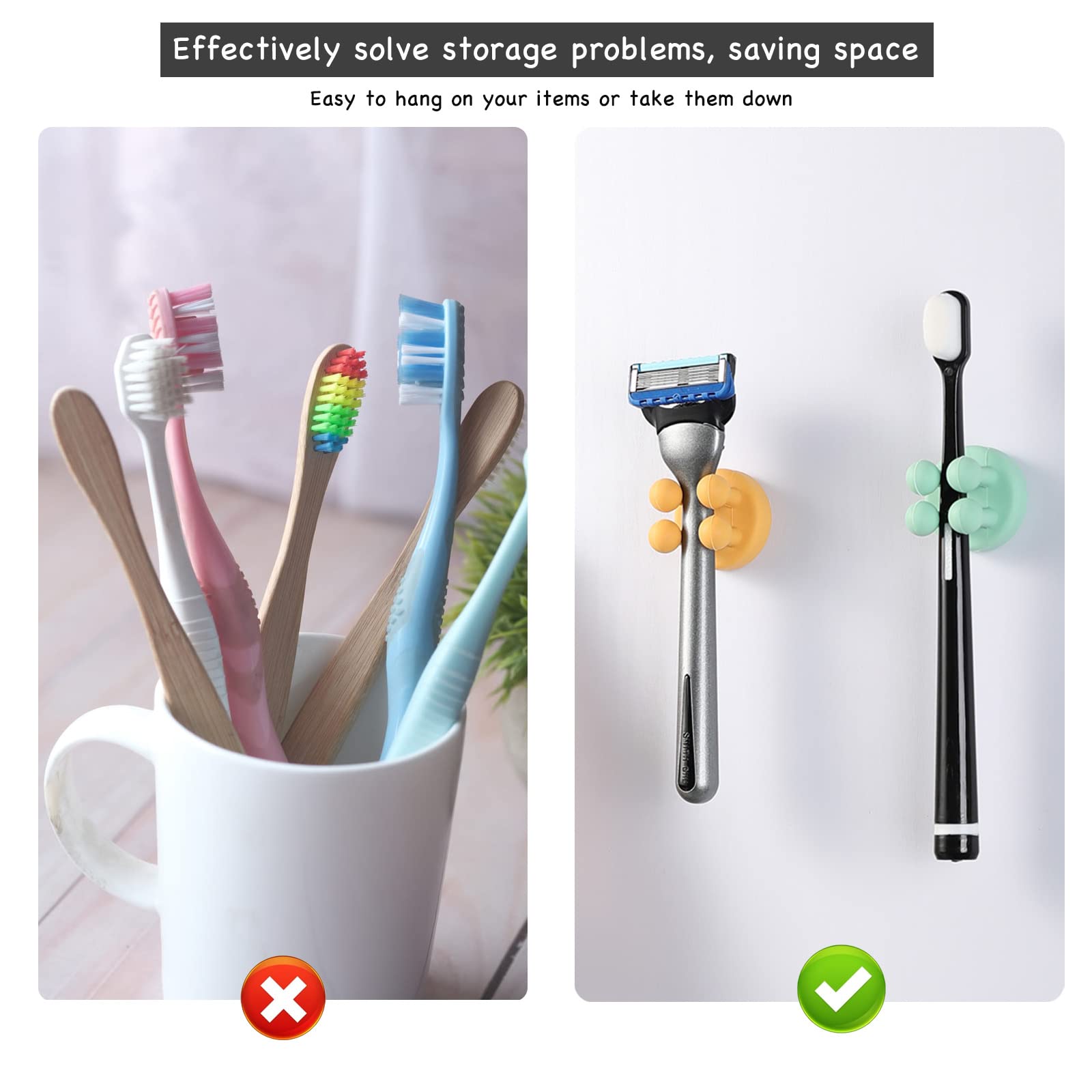 Razor Holder for Shower Hooks (4 Count)