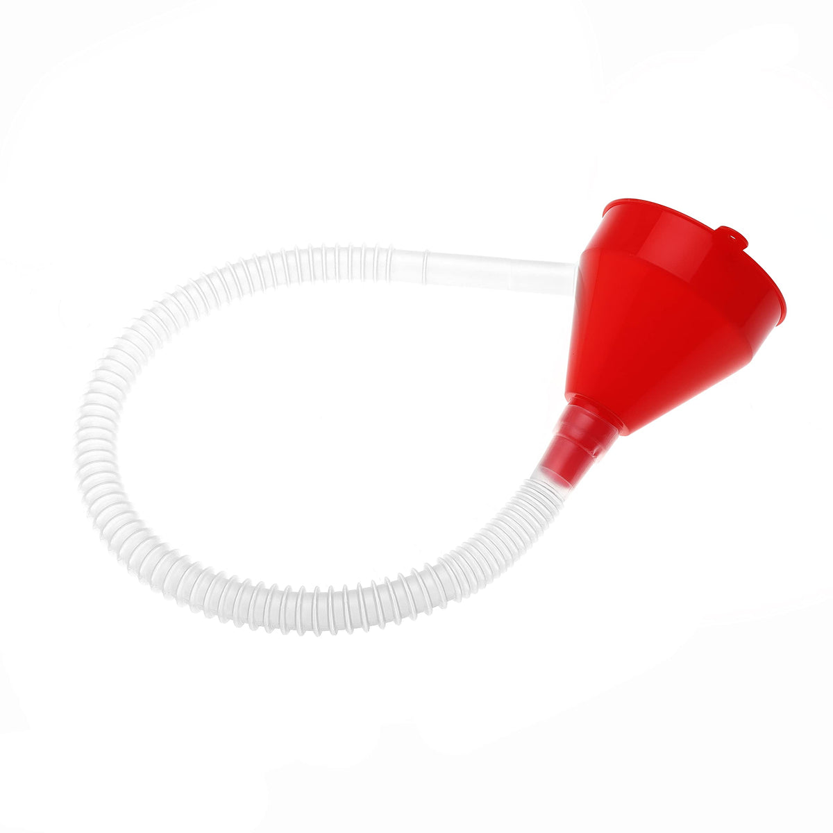 Small Flexible Fuel Funnel with Long Hose Plastic Wide Mouth Filling Funnel Car Funnel for Engine Oil Gas Fuel Gasoline Diesel Water Fluid Liquid Transmission Red Wide Diameter 3.15inch