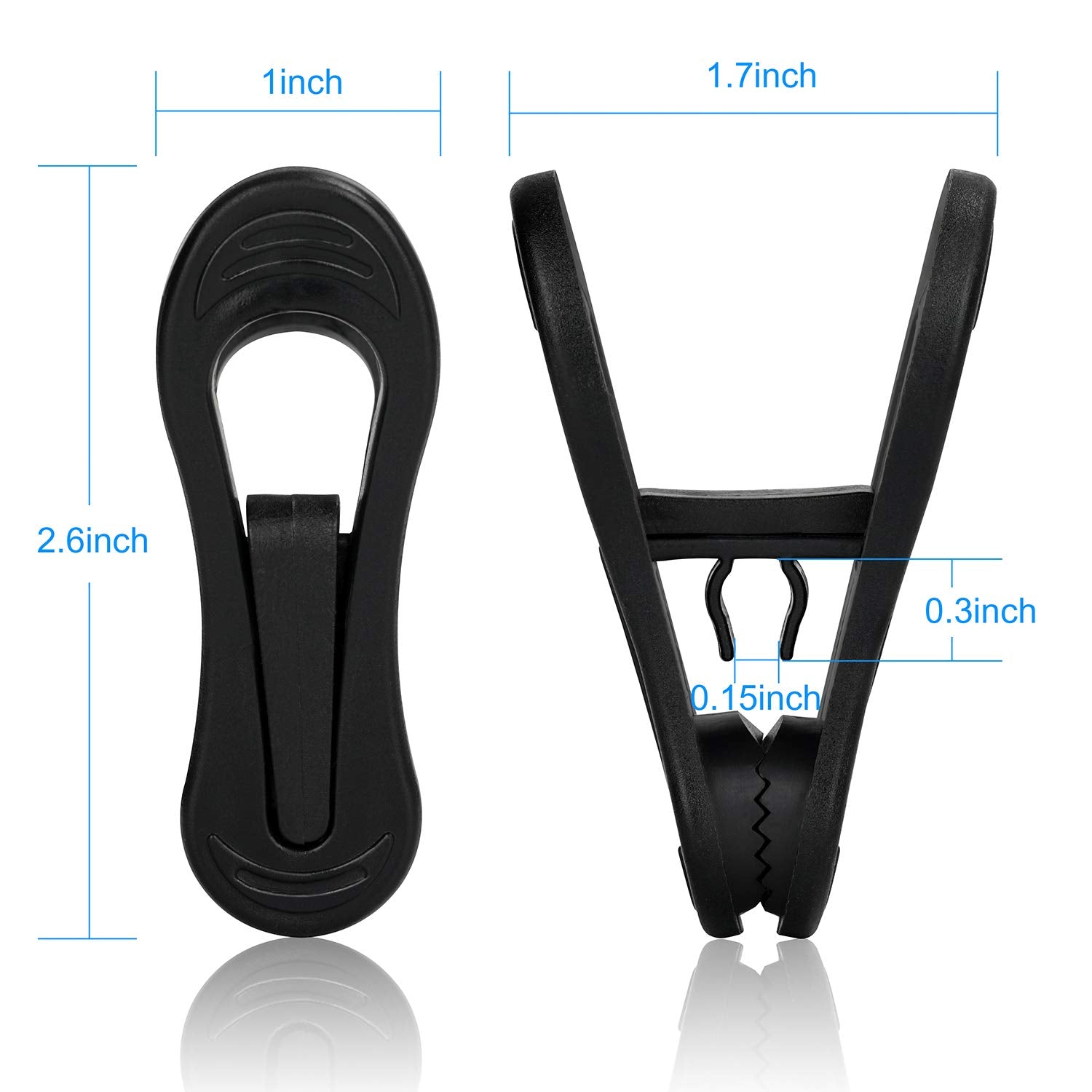 Black Plastic Hanger Clips (24 Count)