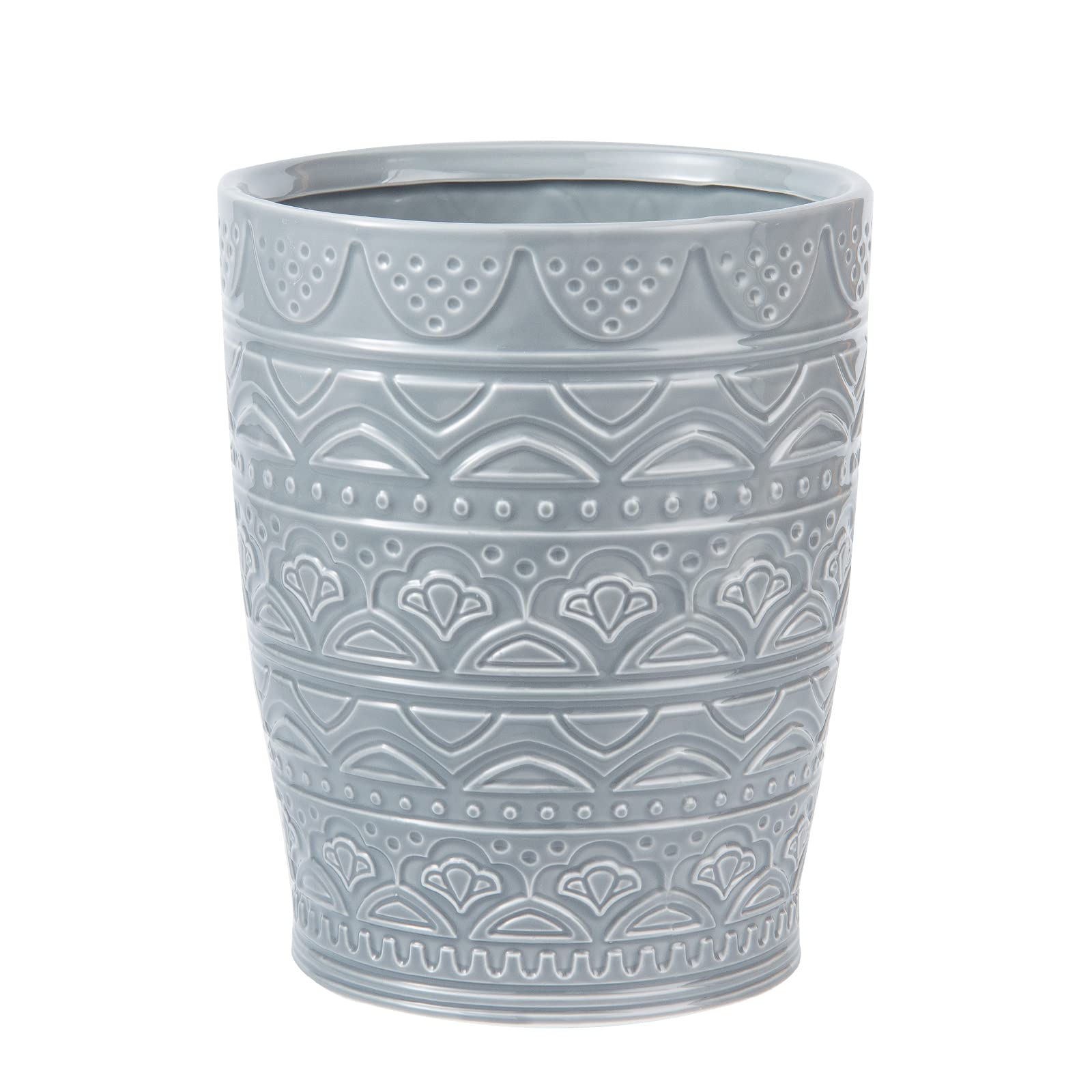 Round Ceramic Small Trash Can Wastebasket