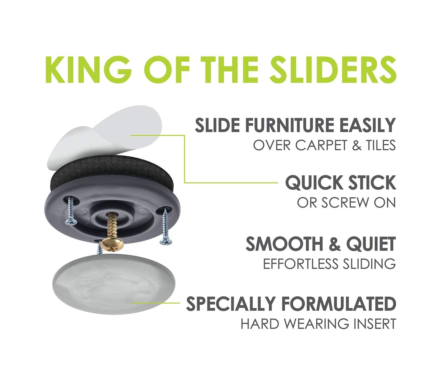 GorillaGlides CB503 2 Inch Furniture Sliders (4 Count)