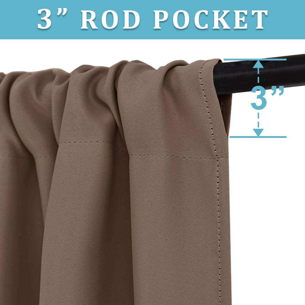 Cafe Blackout Curtains 24 inch Length for RV Camper Kitchen Window (2 Count)