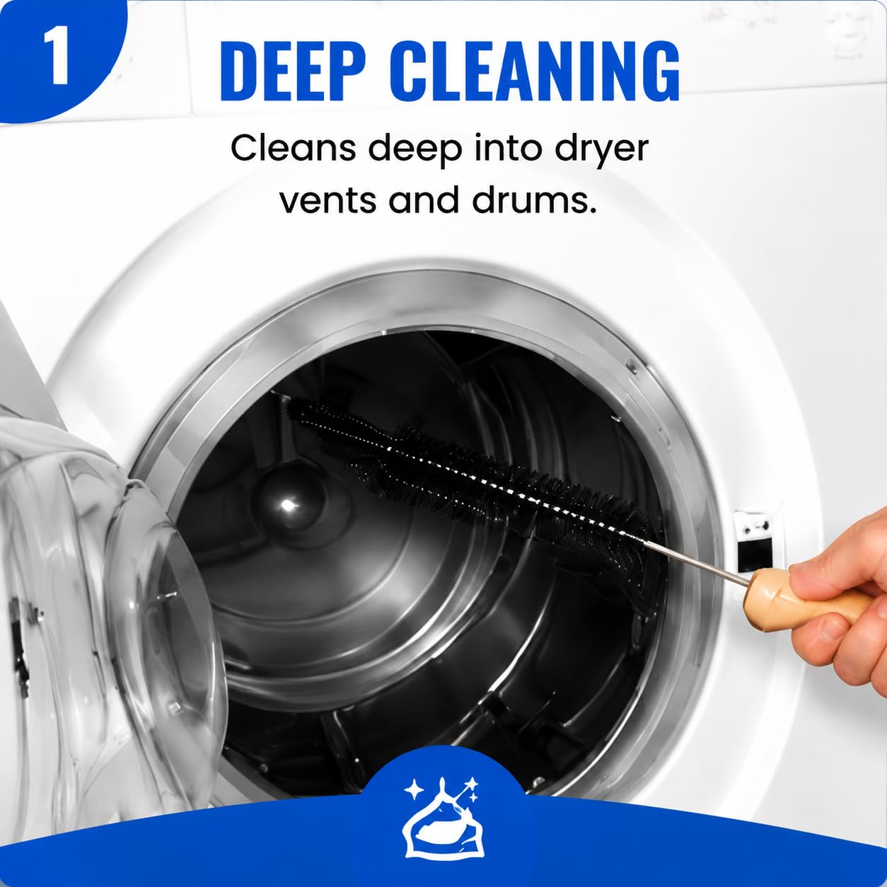 Dryer Lint Brush Vent Cleaner Lint Trap Cleaning Tool Dryer Vent Brush Long Flexible with Wood Handle 27.95 Inches Medium Size for Dryer Vent Cleaning DIY Enthusiasts Homeowners (2 Count)