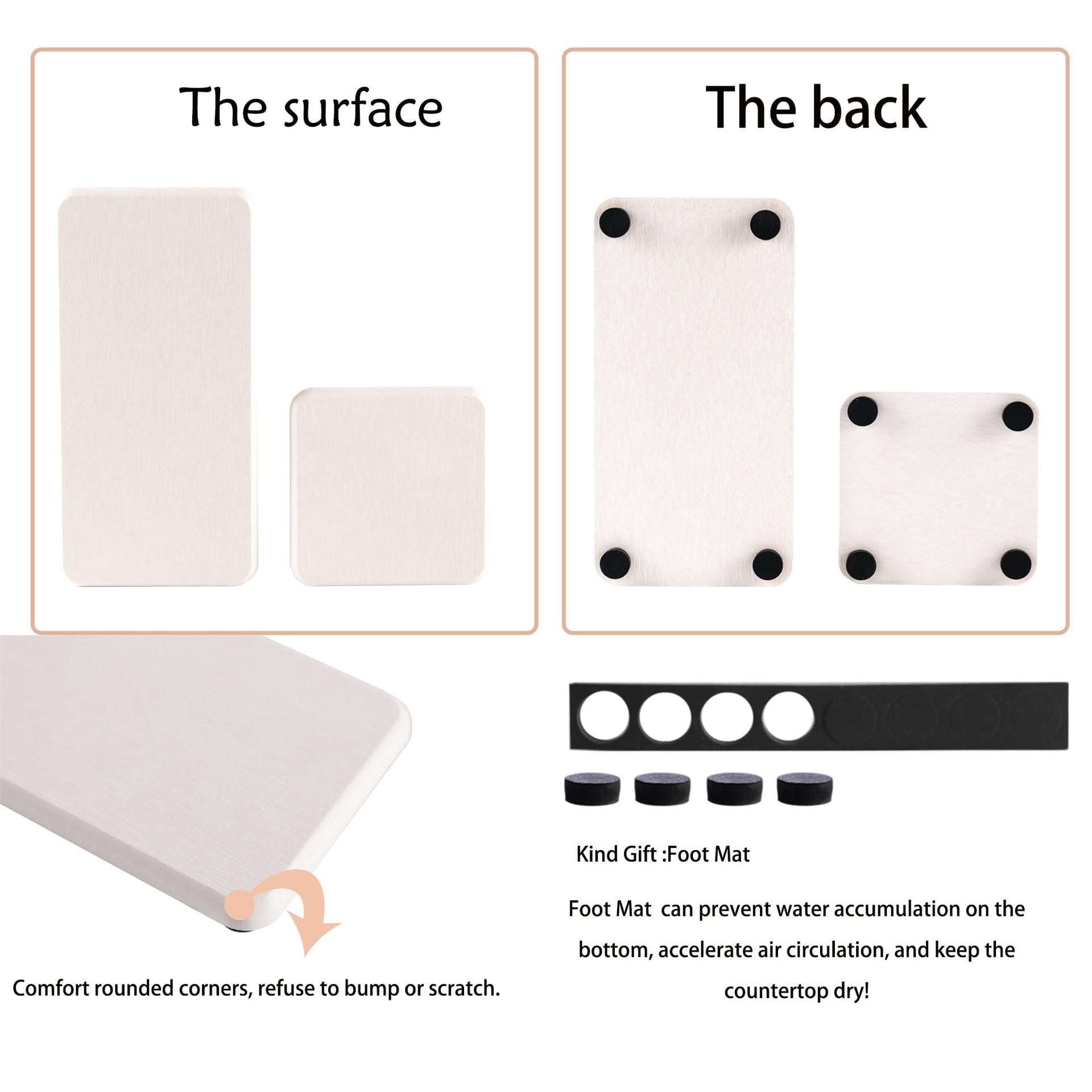Set of 4 Water Absorbent Diatomite Coasters (4 Count)