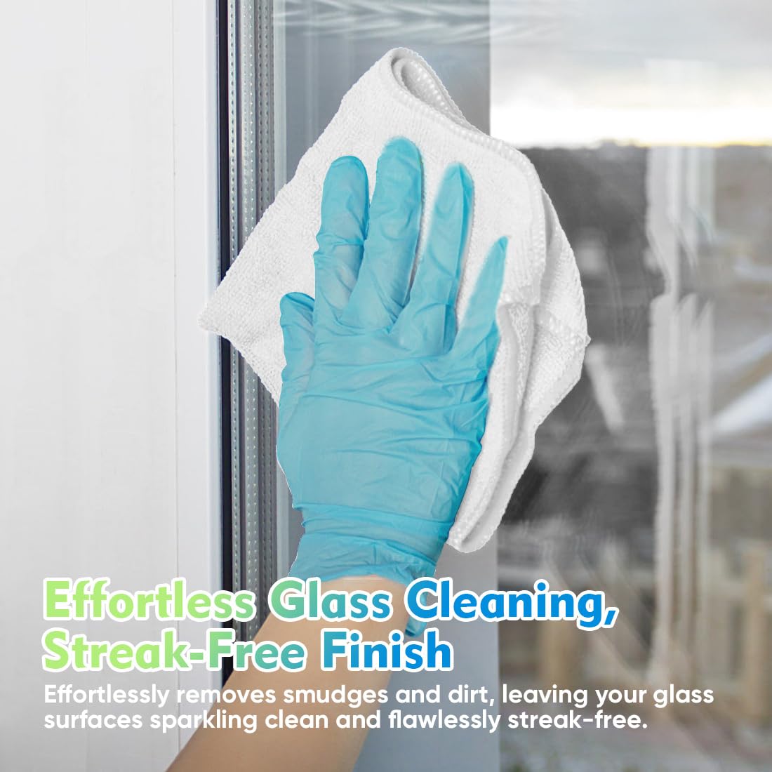 White Microfiber Cleaning Cloth 6 Pack 12.5 x 12.5 inch Microfiber Towels for Cars Ultra Absorbent Car Washing Cloth Lint Free Streak Free Cleaning Rags for Car Kitchen Window (6 Count)