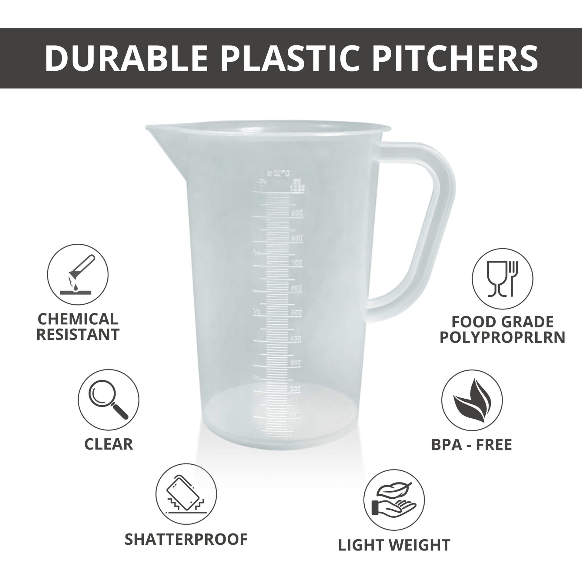 Plastic Graduated Measuring and Mixing Pitcher