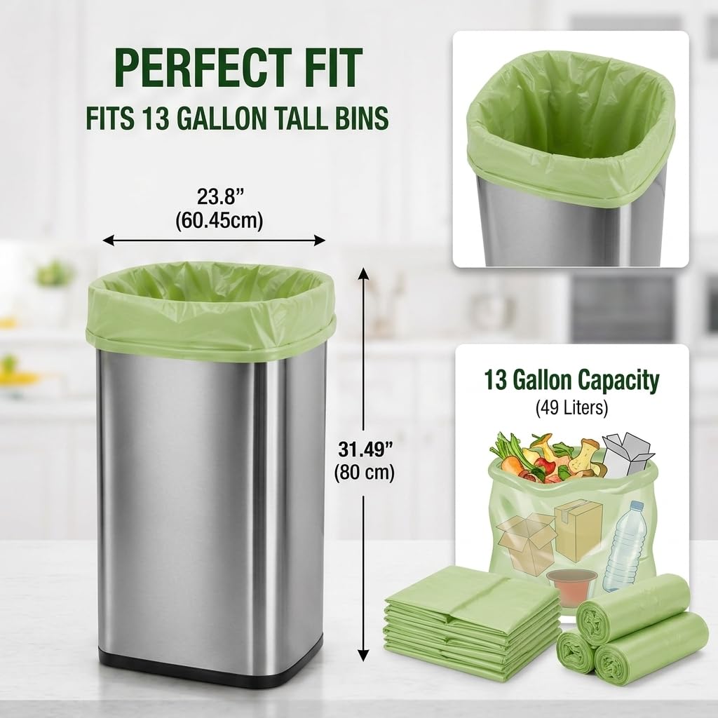13 Gallon Compostable Trash Bags (50 Count)
