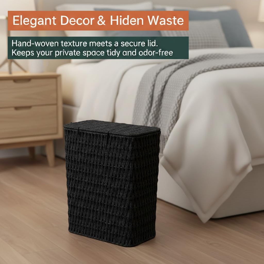 3 Gallon Paper Rope Bathroom Trash Can
