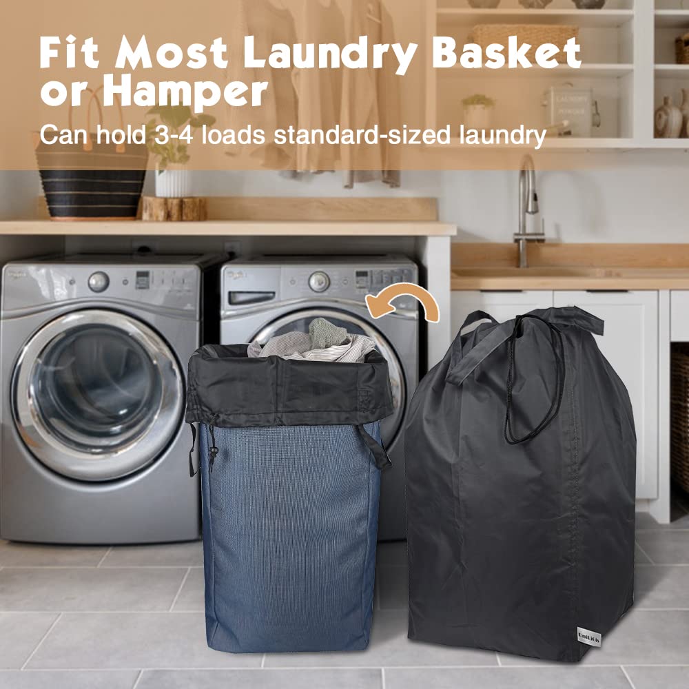 Washable Travel Laundry Bag with Handles and Drawstring (2 Count)