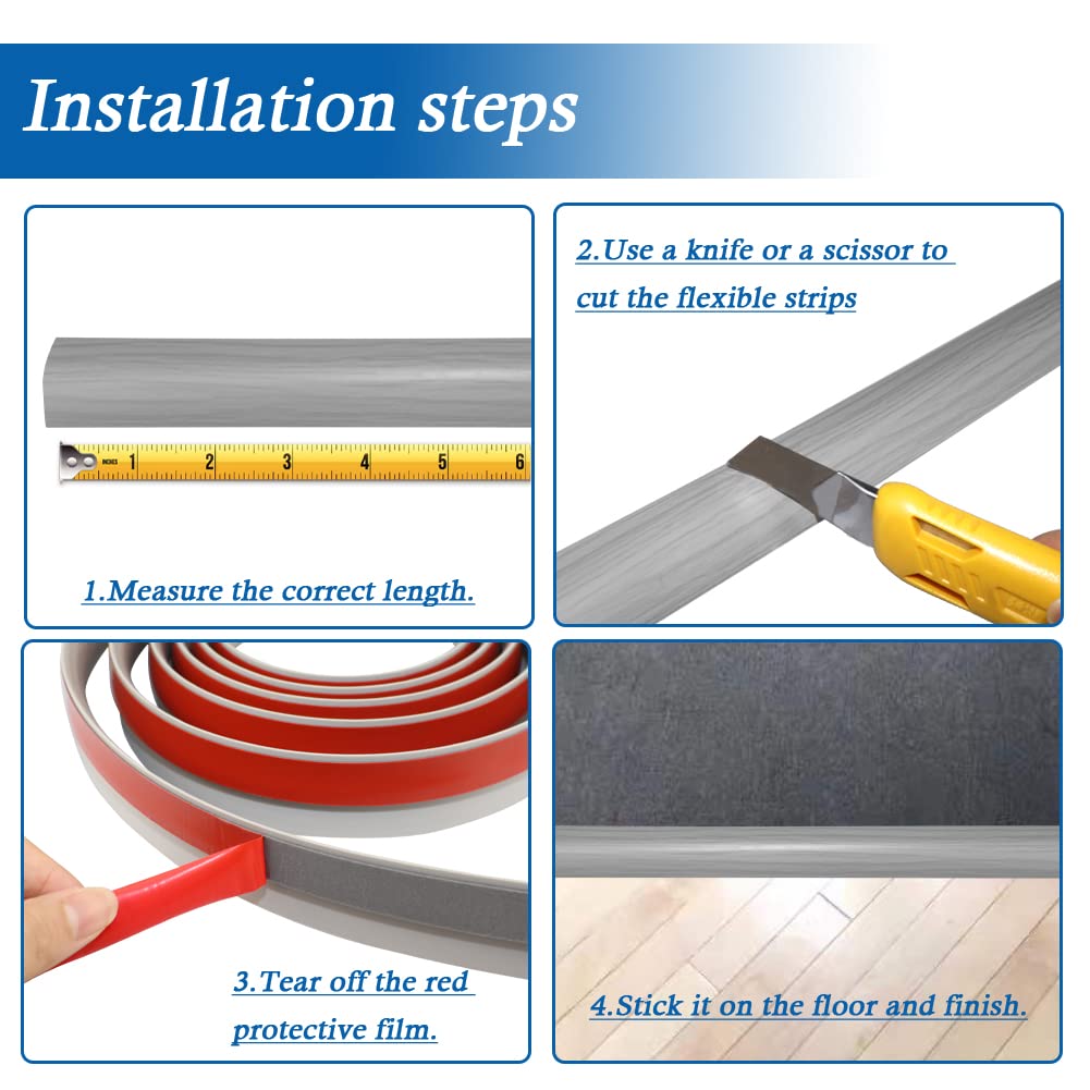 Carpet Transition Strip Self Adhesive Floor Transition Strip (10 Foot)