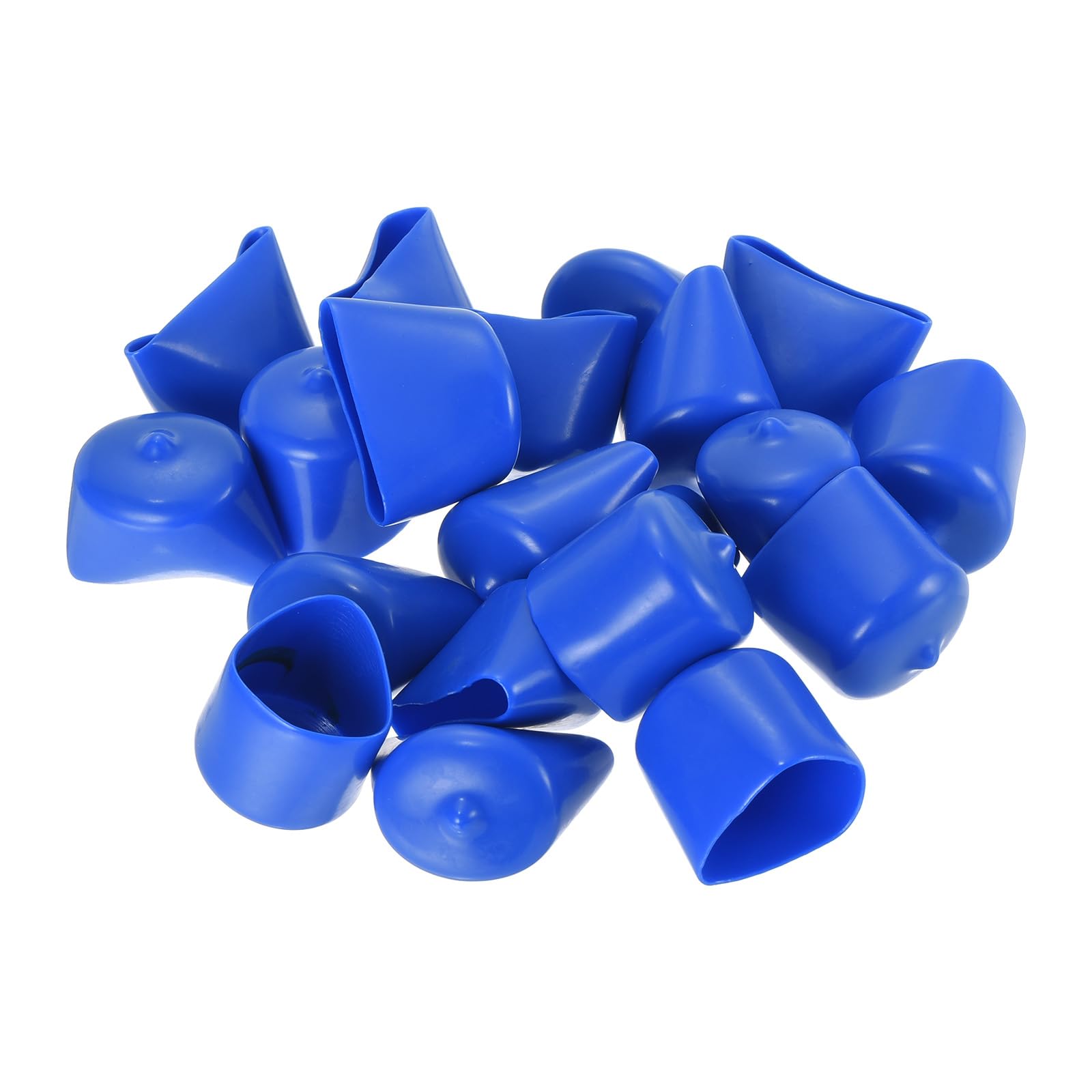 20pcs Rubber End Caps 26mm ID Vinyl Round Tube Bolt Cap Cover Screw Thread Protectors Blue