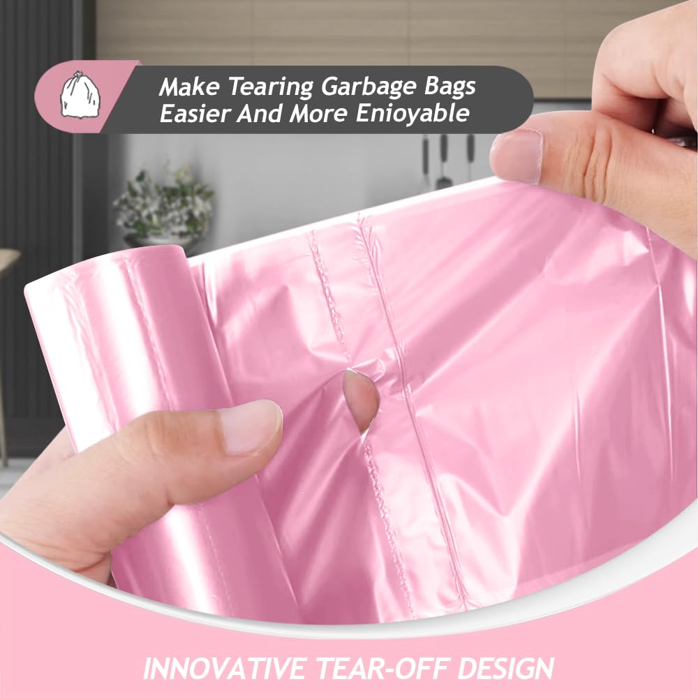 Pink Trash Bags 2 Gallon 170 Count Bathroom Garbage Bags (120 Count)
