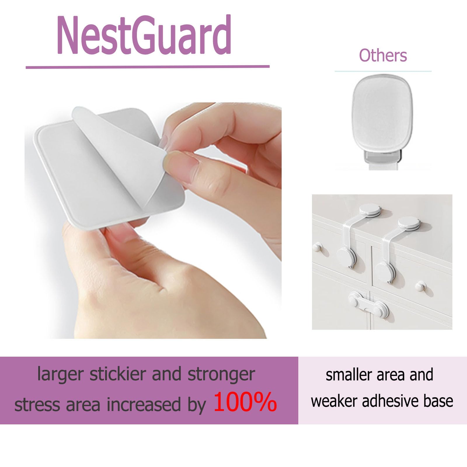No Drill Adhesive Furniture Anchor (4 Count)