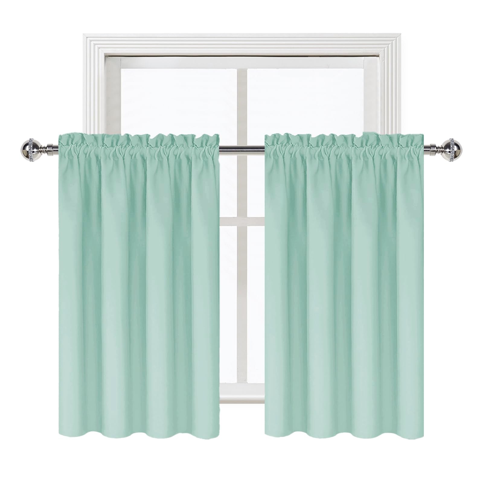 Short Blackout Curtains 42 x 36 Inch Long for Kitchen RV Bunk 2 Panels (2 Count)