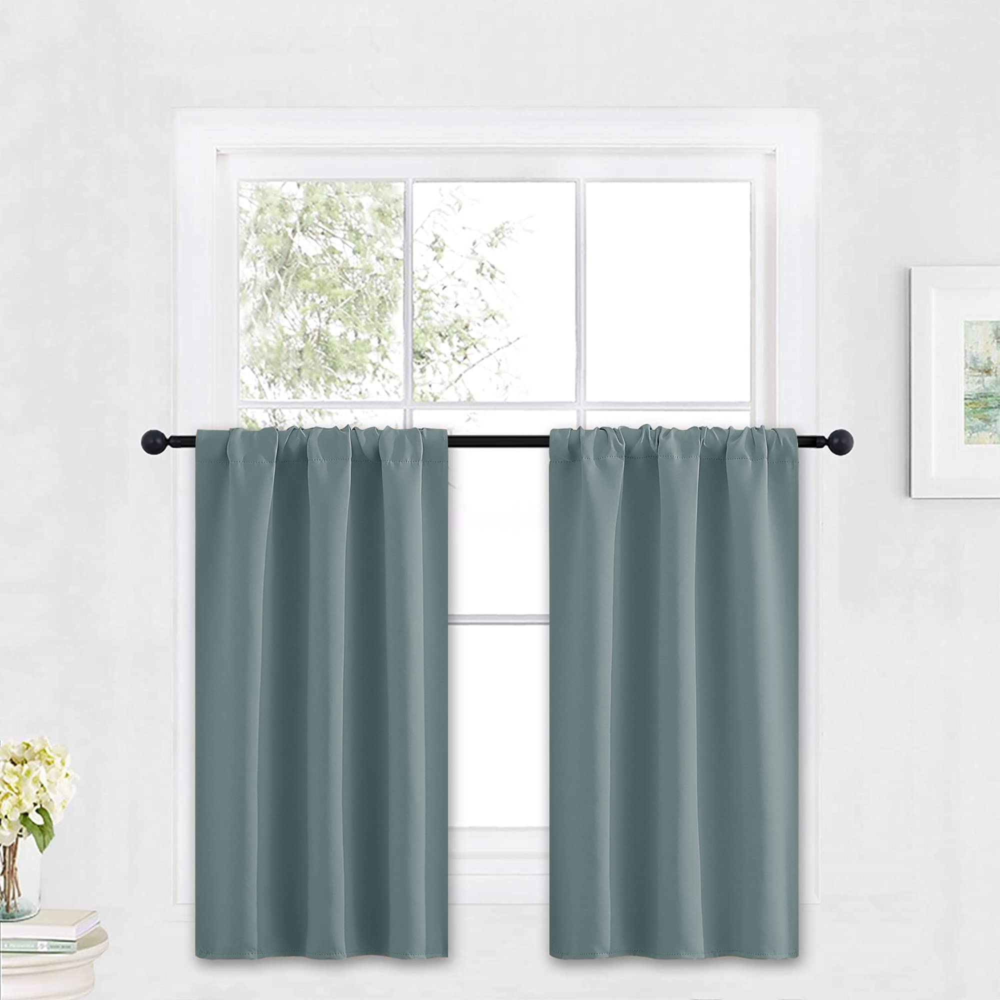 Cafe Blackout Curtains 30 inch Length (2 Count)