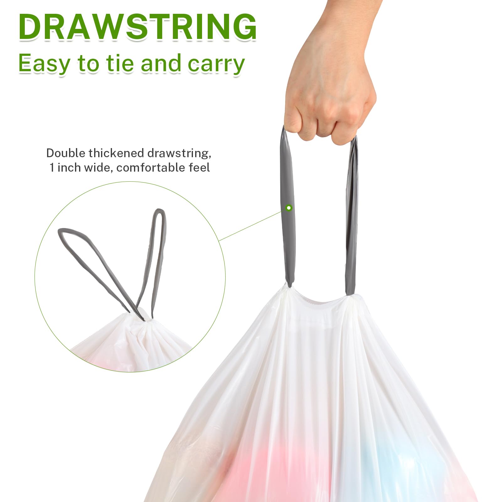 15 Gallon Tall Kitchen Trash Bags Drawstring (45 Count)
