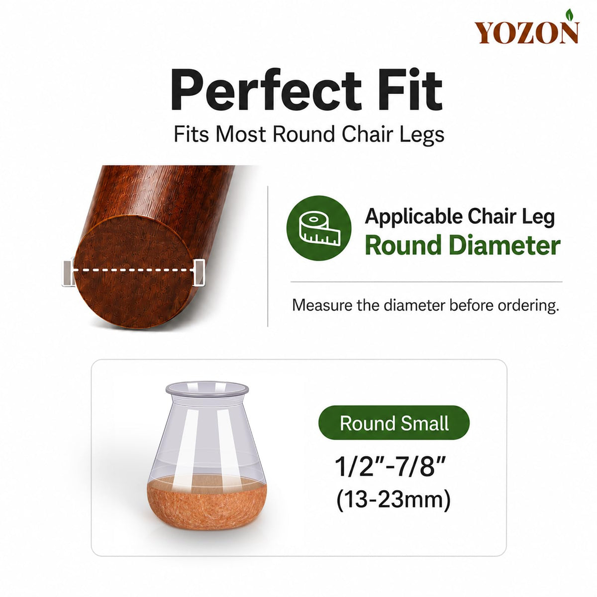 Chair Leg Floor Protectors Silicone Caps Felt Strengthen Bottom (32 Count)