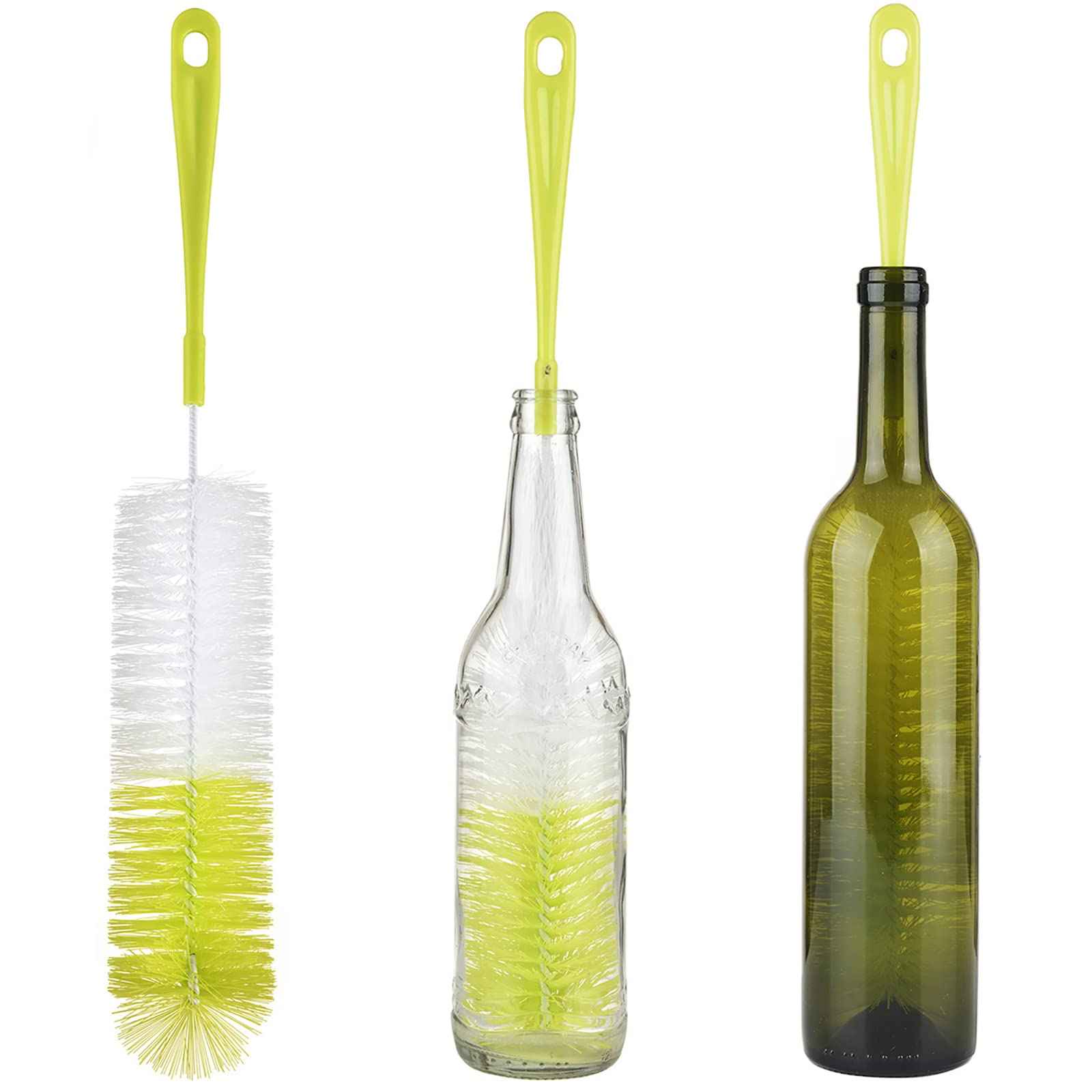 3 Pack Long Narrow Neck Bottle Cleaning Brush for Beer (3 Count)
