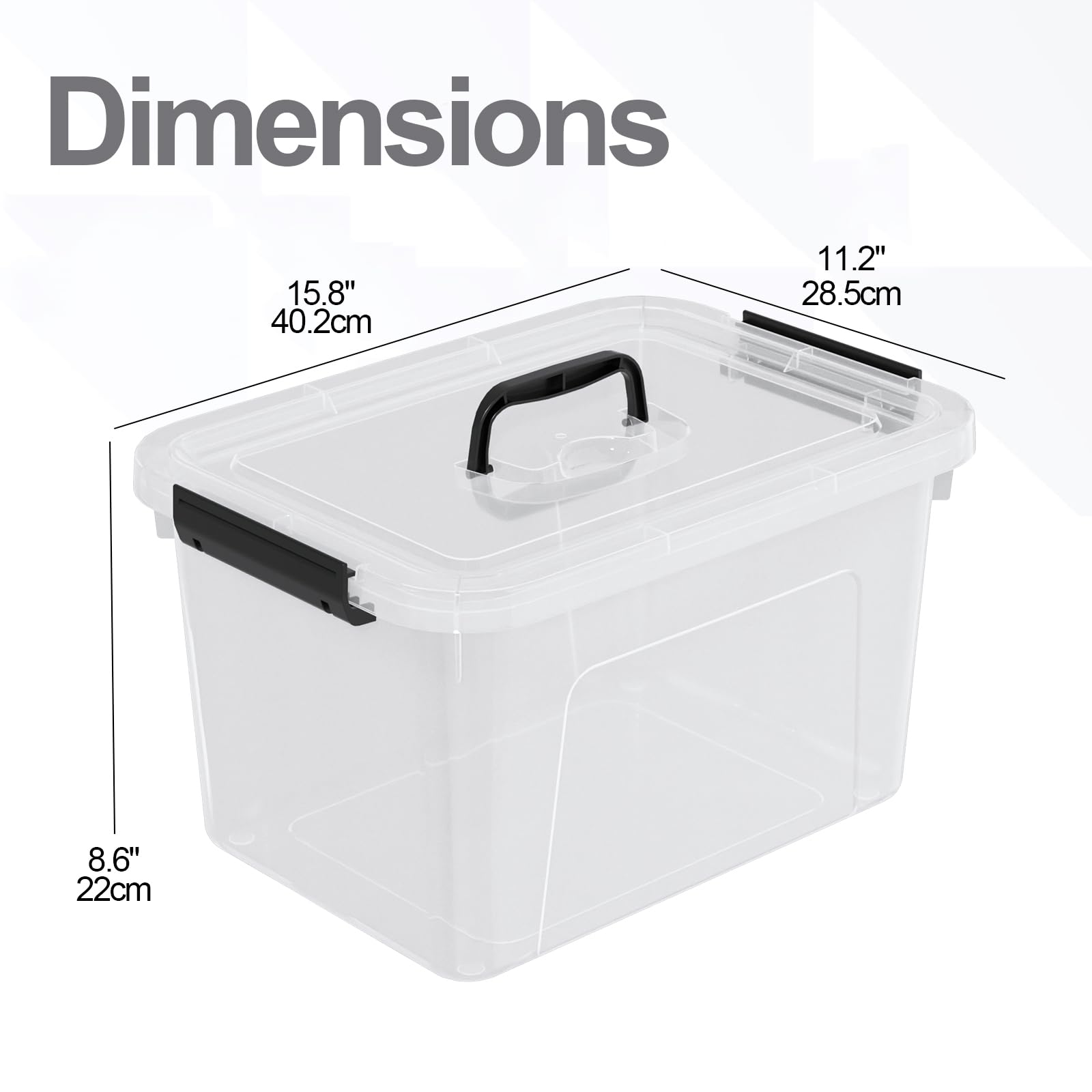 4 Pack Plastic Storage Containers with Lids (4 Count)